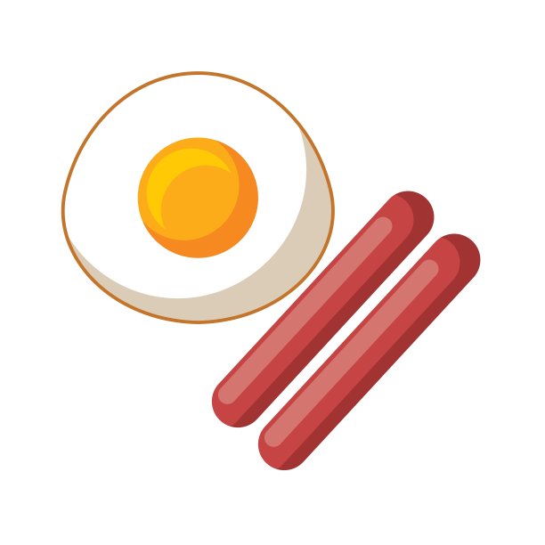 鸡蛋和香肠图标图片下载