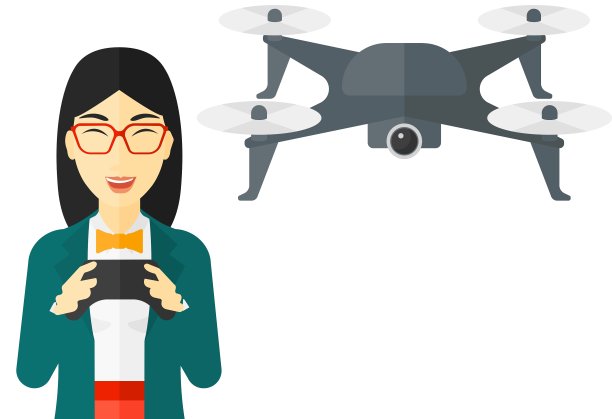 女人飞行的无人驾驶飞机图片下载