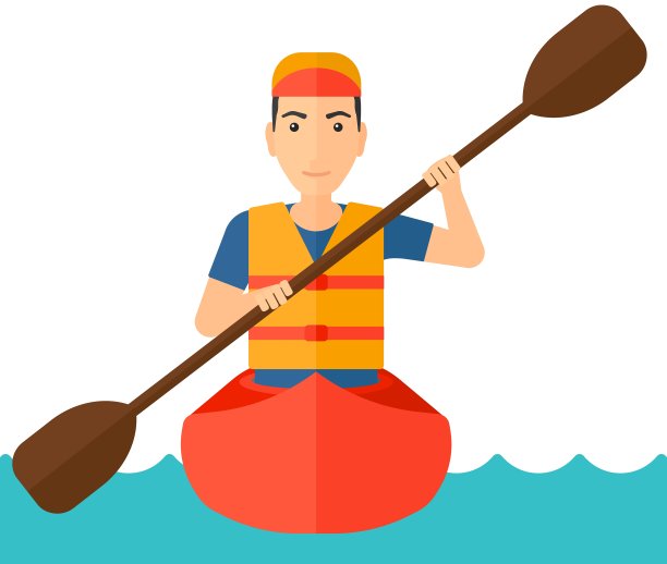 划着独木舟的男人图片下载