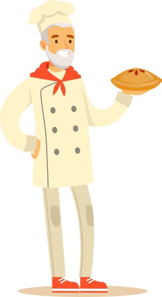 老人专业厨师工作图片下载