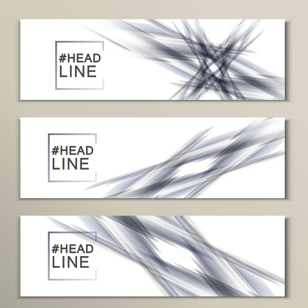 抽象的色彩线条设计封面和横幅图片下载