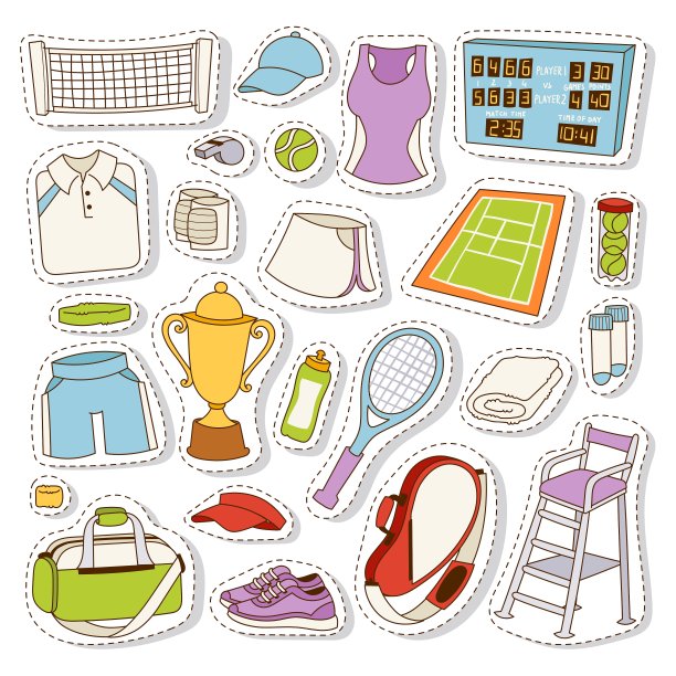 网球图标集图片下载