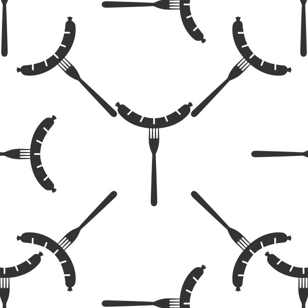 叉子上的香肠图标图片下载