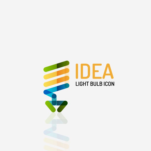 标志灯泡抽象线性几何图片下载