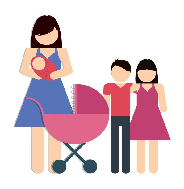 母亲和孩子图标阿凡达家庭设计图片下载