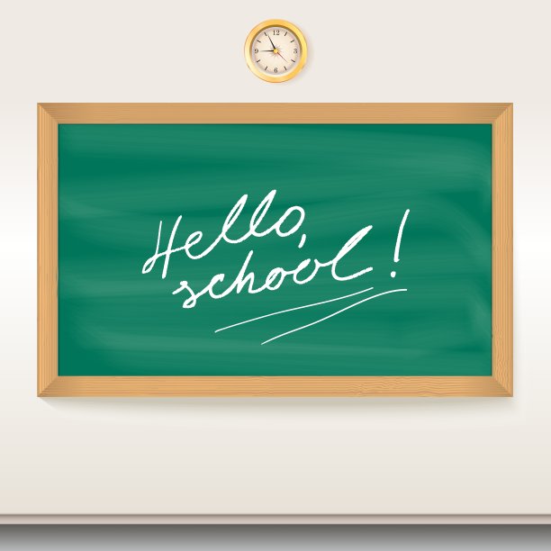 绿色的黑板上有题字图片下载