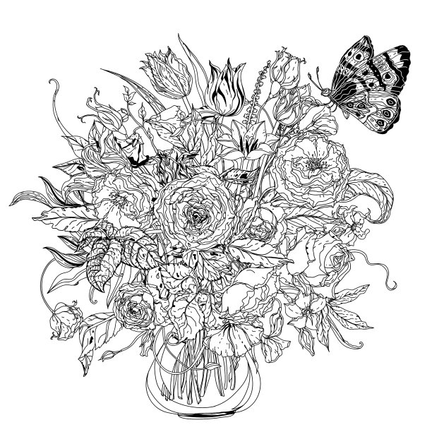 手绘zantangle元素黑白图片下载