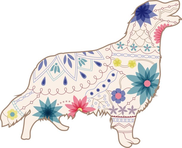 狗的复古剪影图片下载