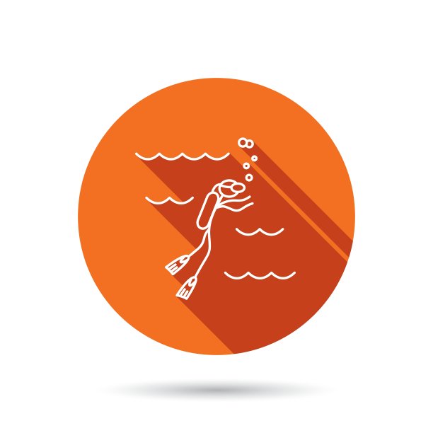 潜水图标在水下游泳与管标志图片下载