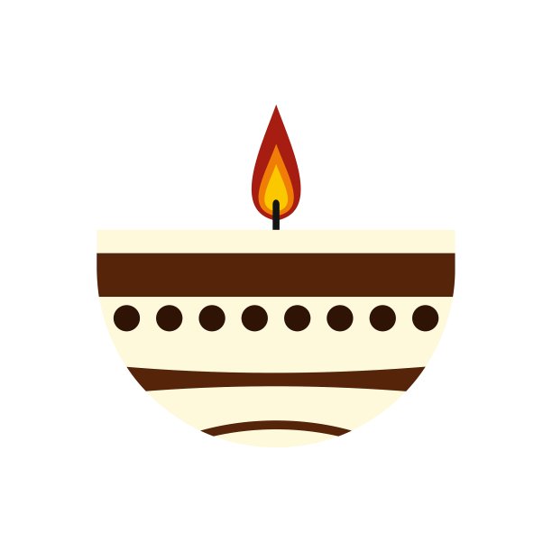 燃烧的蜡烛在一个粘土烛台图标图片下载