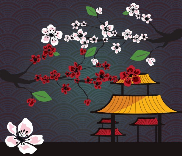 日本的樱花和樱花卡图片下载