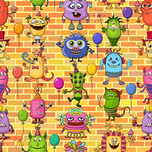 卡通怪物无缝图片下载