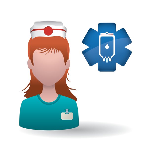 医疗护理概念护士图标白色背景图片下载