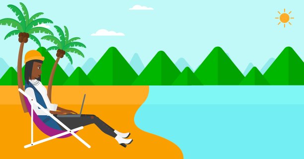 女商人坐在躺椅上图片下载