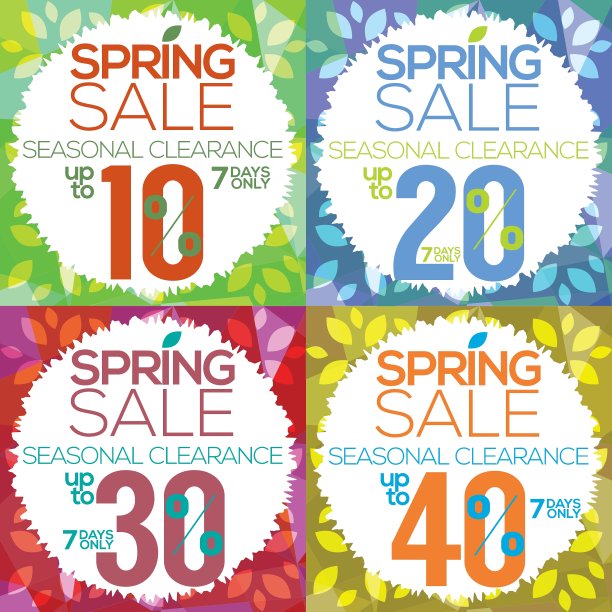 五彩缤纷的春季销售图片下载