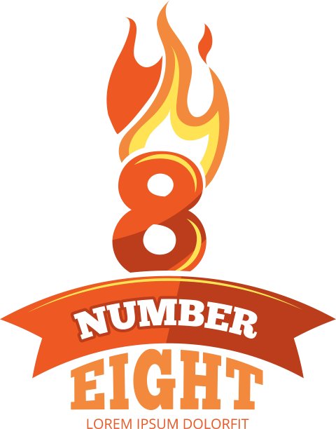 燃烧数字的图标集图片下载