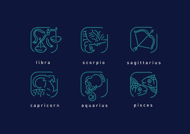 线性风格的星座图标图片下载