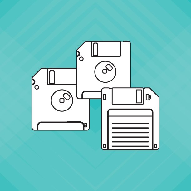 彩色复古软盘设计图片下载