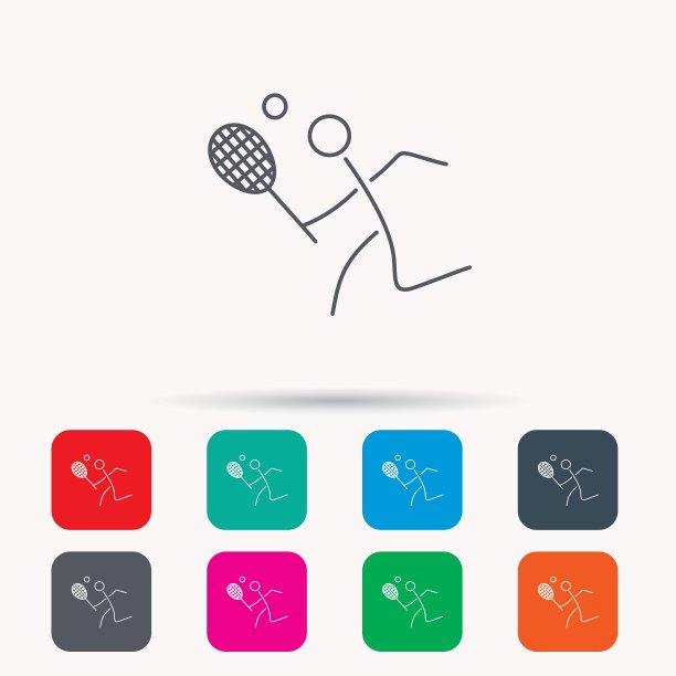 网球图标球拍与球标志图片下载
