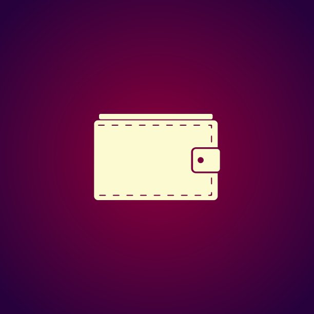 钱包与现金简单的图标上的白色背景图片下载