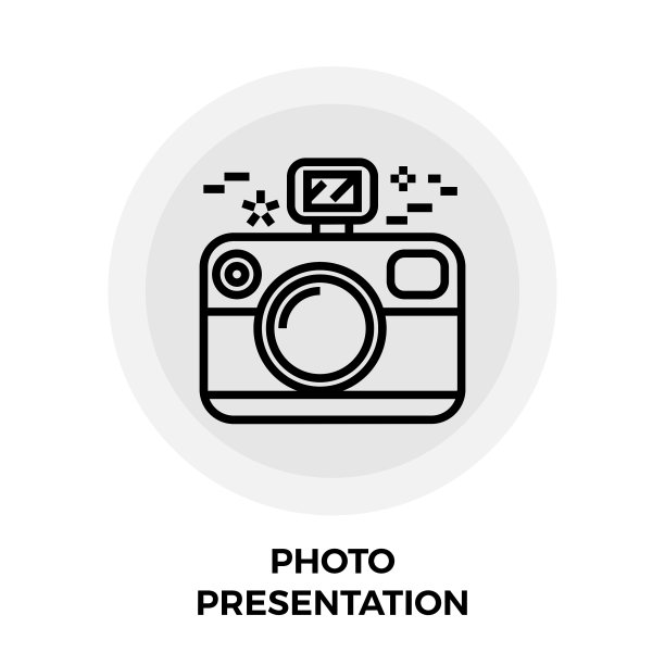 演示线条图标照片图片下载
