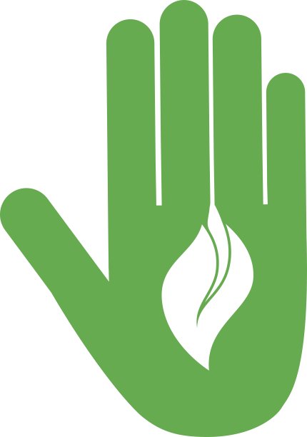 叶手绿色植物自然季节图标图片下载