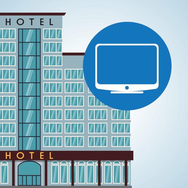 酒店设计旅游图标孤立和扁平图片下载