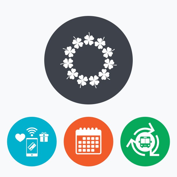 四片叶子的三叶草花环图片下载