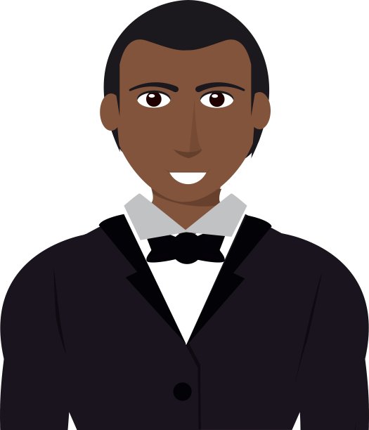 穿着西装打着领结的单身男士图片下载