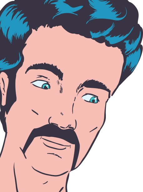 男人胡子流行艺术化身复古复古的图标图片下载