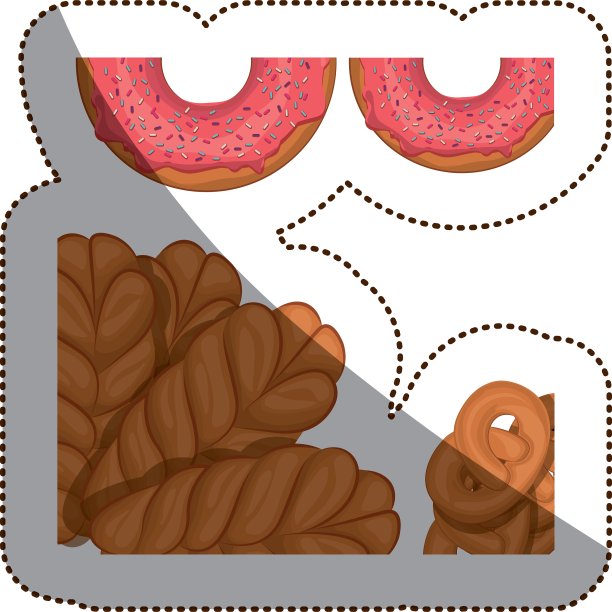 孤立的面包和甜甜圈设计图片下载