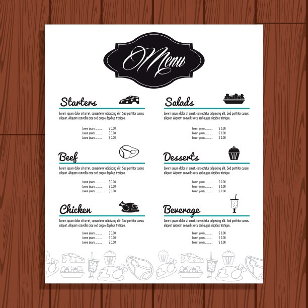 菜单餐厅厨房图标图形图片下载