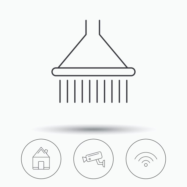 Wi-fi视频监控和房地产图标图片下载