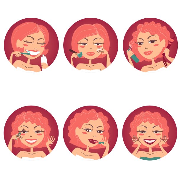 早上化妆的女孩图片下载