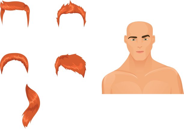 男性发型红头发图片下载