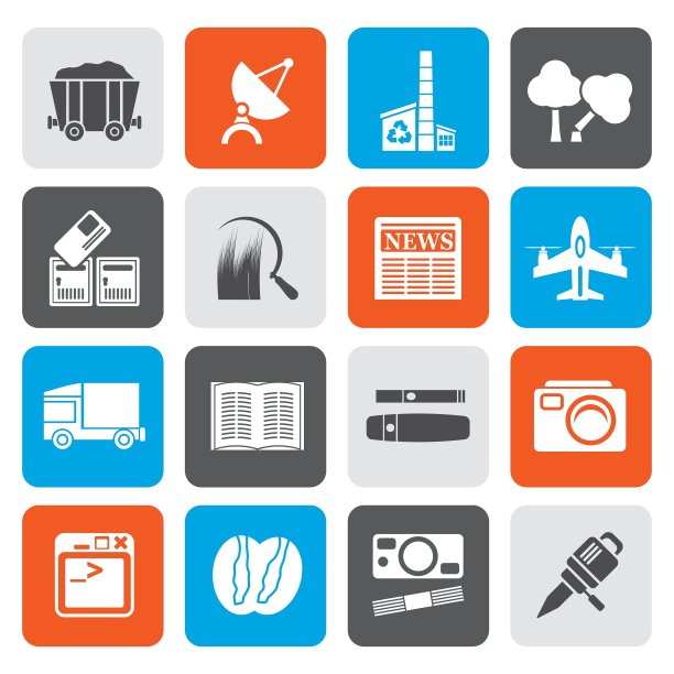 扁平的业务和行业图标图片下载