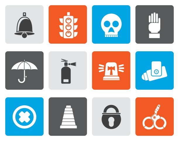 平面监视和安全图标图片下载