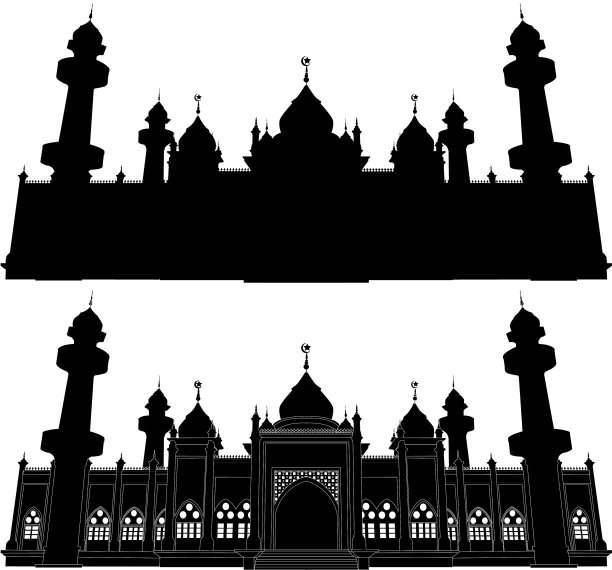 雅米亚清真寺的剪影Pattani图片下载