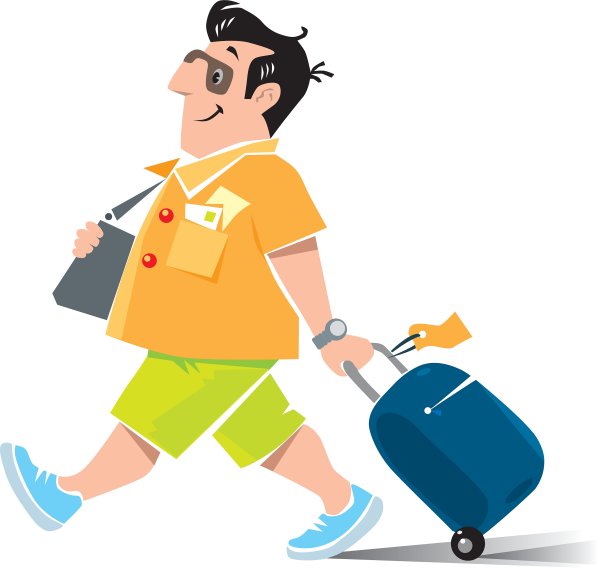 有趣的飞机乘客带着手提箱图片下载