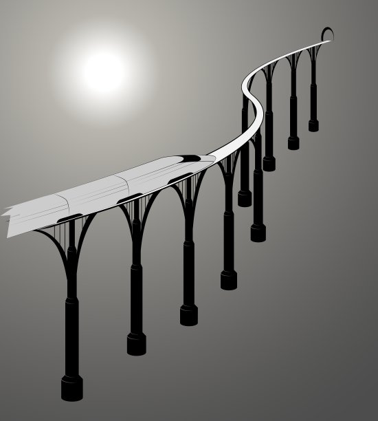 列车对桥梁的动态构成图片下载