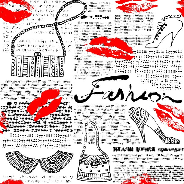 报纸图案时尚图片下载