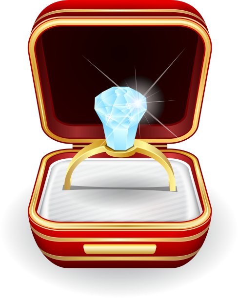 订婚戒指在礼盒图片下载