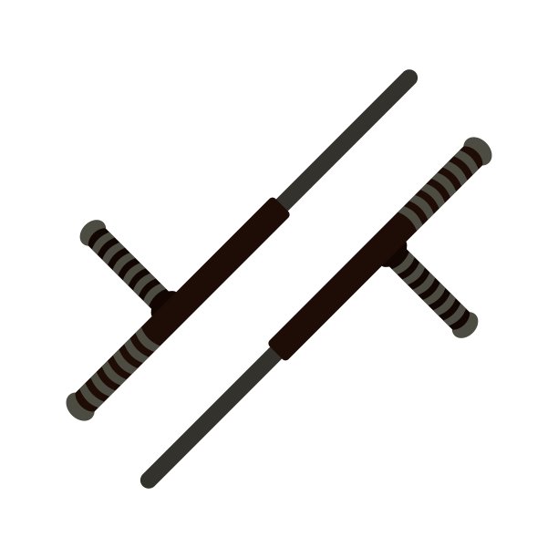 警棍武器扁平图标图片下载