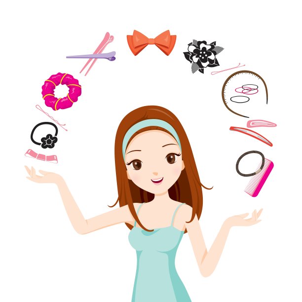 戴发饰的女孩图片下载