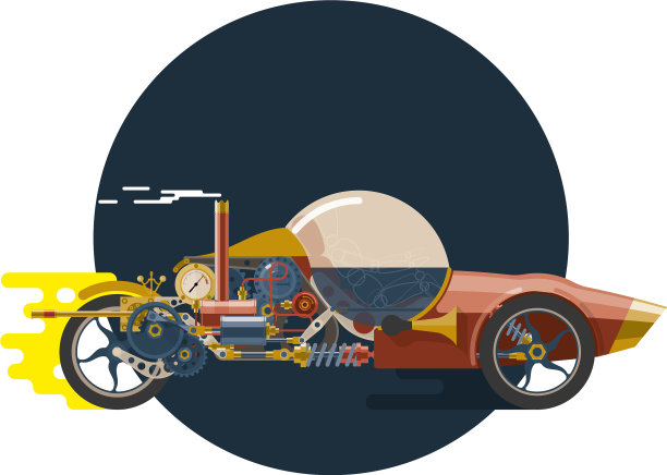 启动蒸汽朋克赛车概念图片下载