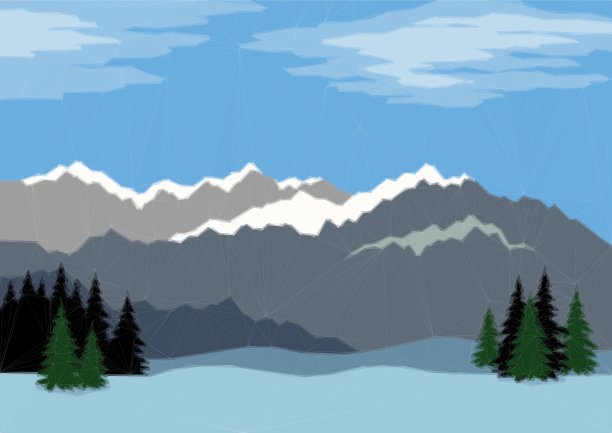 山水山脉低聚图片下载