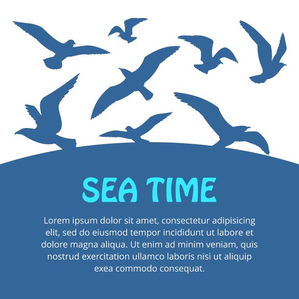 飞翔的海鸥剪影图片下载