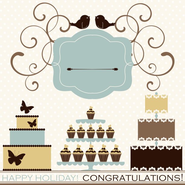 一套庆祝或假日图标图片下载