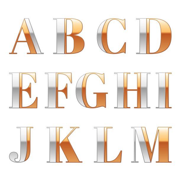 金、银金属字体金属奢华图片下载