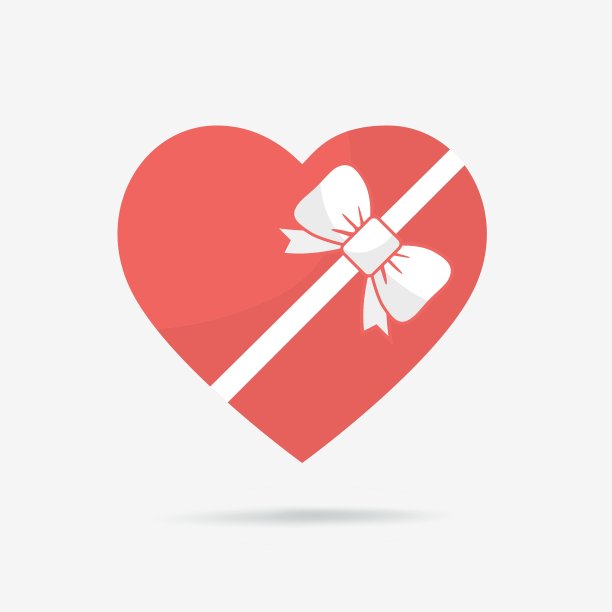 心形的礼盒，用丝带系着图片下载